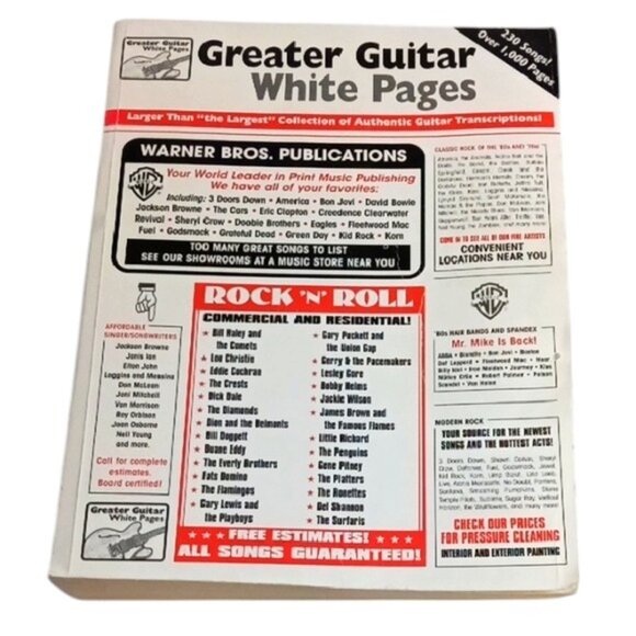 Vintage 2003 Greater Guitar White Pages Guitar Tab‎ Transcriptions 230 Songs - Picture 1 of 6